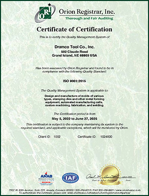 DRAMCO ISO Certificate